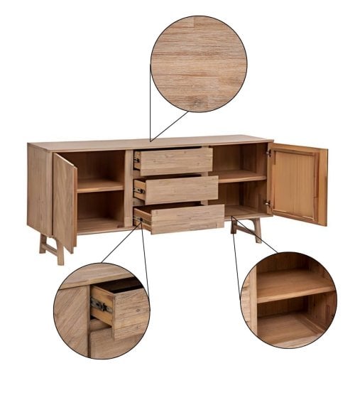 Aparador Aeris de 2 Puertas y 3 Cajones