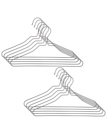 Set de 10 Perchas de Metal Gris