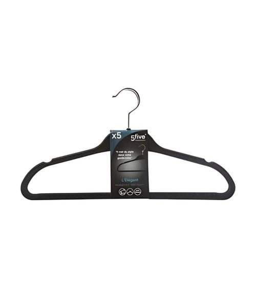 Set de 5 Perchas Antideslizantes Gris