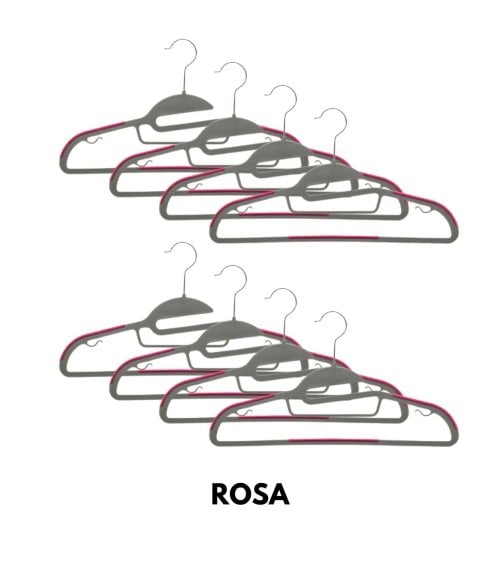 Set de 8 Perchas de Plástico Bimaterial