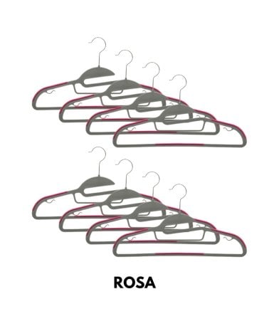 Set de 8 Perchas de Plástico Bimaterial
