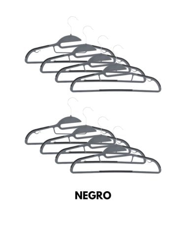 Set de 8 Perchas de Plástico Bimaterial