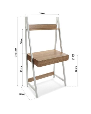 Escritorio Olympia con Repisa y Cajón de MDF