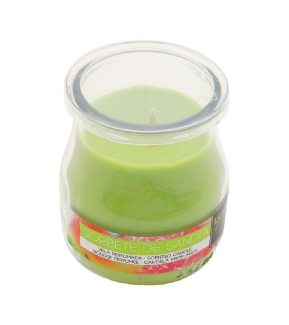 Vela de Sorbete de Sandía en Vaso de Yogurt