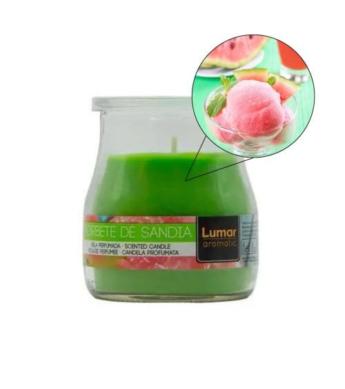 Vela de Sorbete de Sandía en Vaso de Yogurt