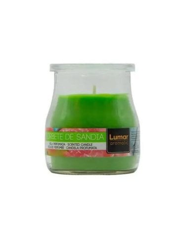 Vela de Sorbete de Sandía en Vaso de Yogurt