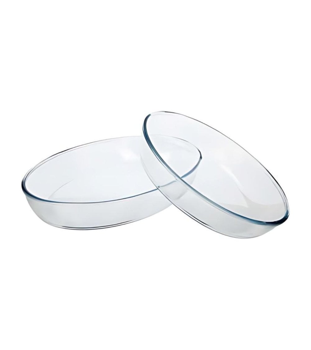 Set de 2 Bandejas Ovaladas de Vidrio para Horno