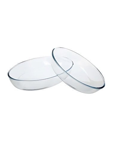 Set de 2 Bandejas Ovaladas de Vidrio para Horno