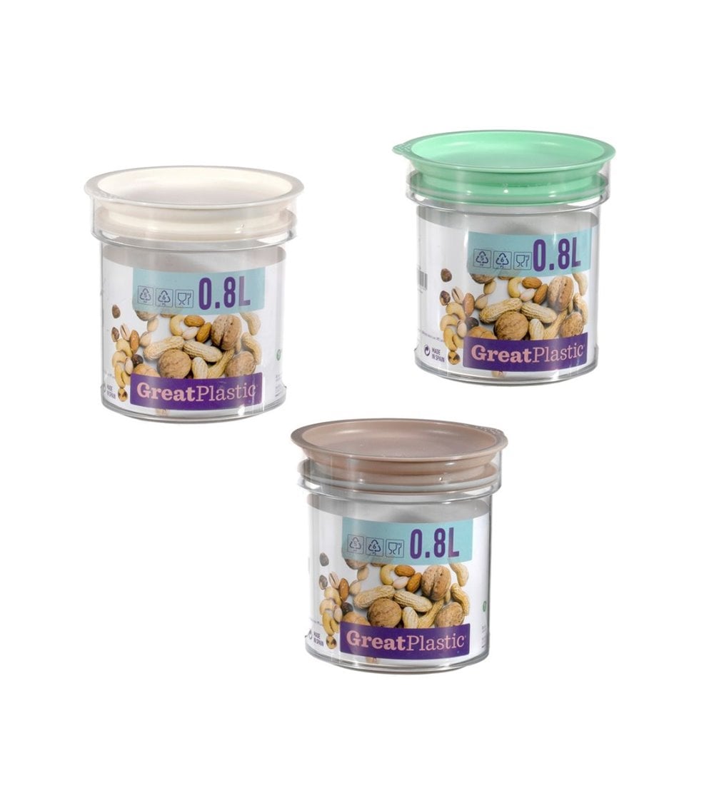 Bote Redondo de Plástico con Junta de Colores