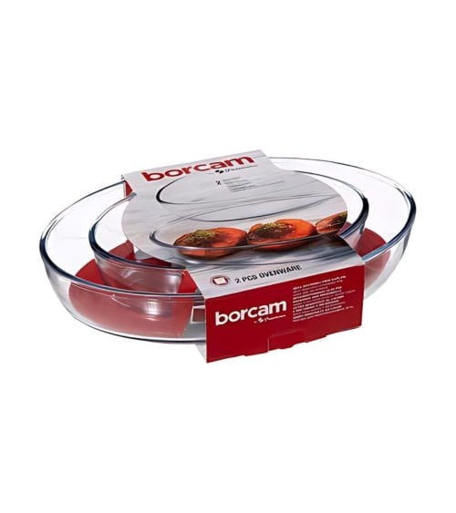 Set de 2 Bandejas Ovaladas de Vidrio para Horno