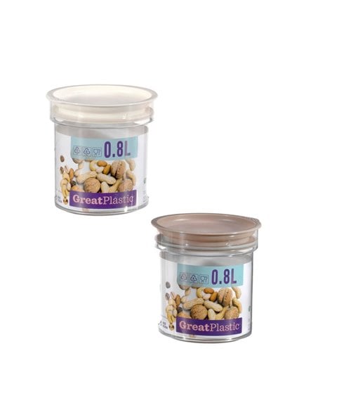 Bote Redondo de Plástico con Junta de Colores