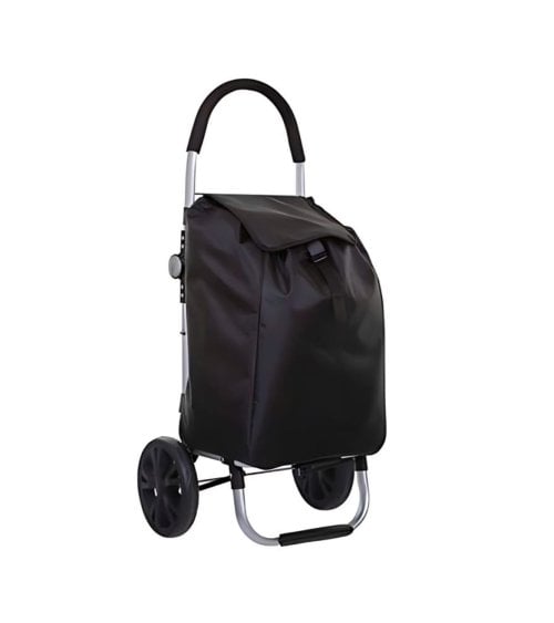 Carro de Compra Plegable de Aluminio Negro