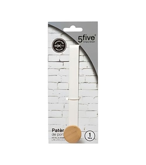 Percha de Metal y Bambú para Colgar en Puerta