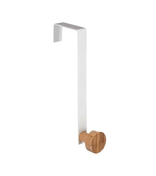 Percha de Metal y Bambú para Colgar en Puerta