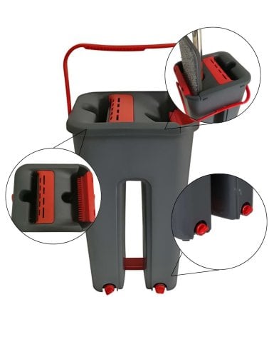 Cubo Mecánico Tana Rojo con 2 Mopas