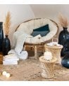 Sillón Papasan de Ratán con Cojín Acolchado