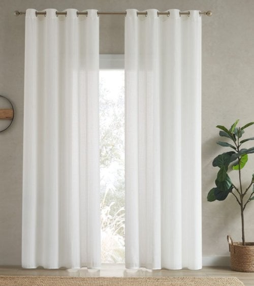 Visillo Estilo Lino con Pliegues Verticales