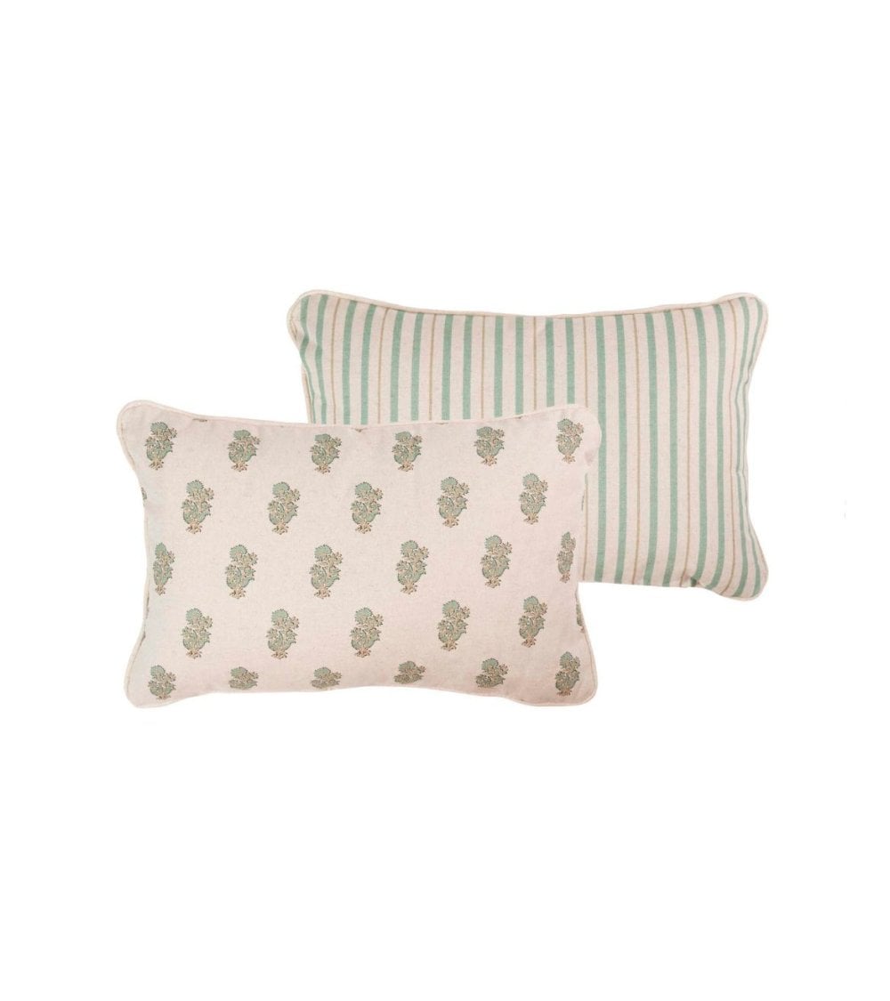 Cojin con Relleno Verde y Beige