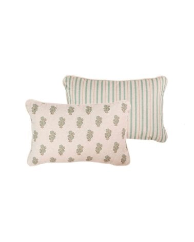 Cojin con Relleno Verde y Beige