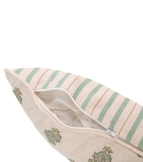 Cojin con Relleno Verde y Beige
