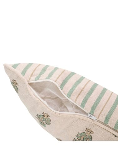 Cojin con Relleno Verde y Beige