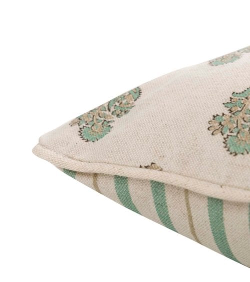 Cojin con Relleno Verde y Beige