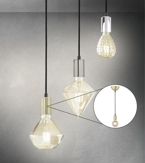 Portabombilla Cromo para Lámpara Colgante