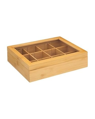 Caja para Té de Bambú con Compartimentos