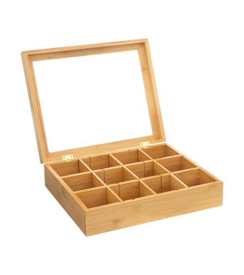 Caja para Té de Bambú con Compartimentos
