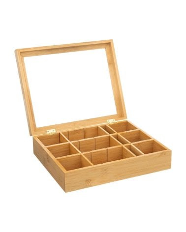 Caja para Té de Bambú con Compartimentos