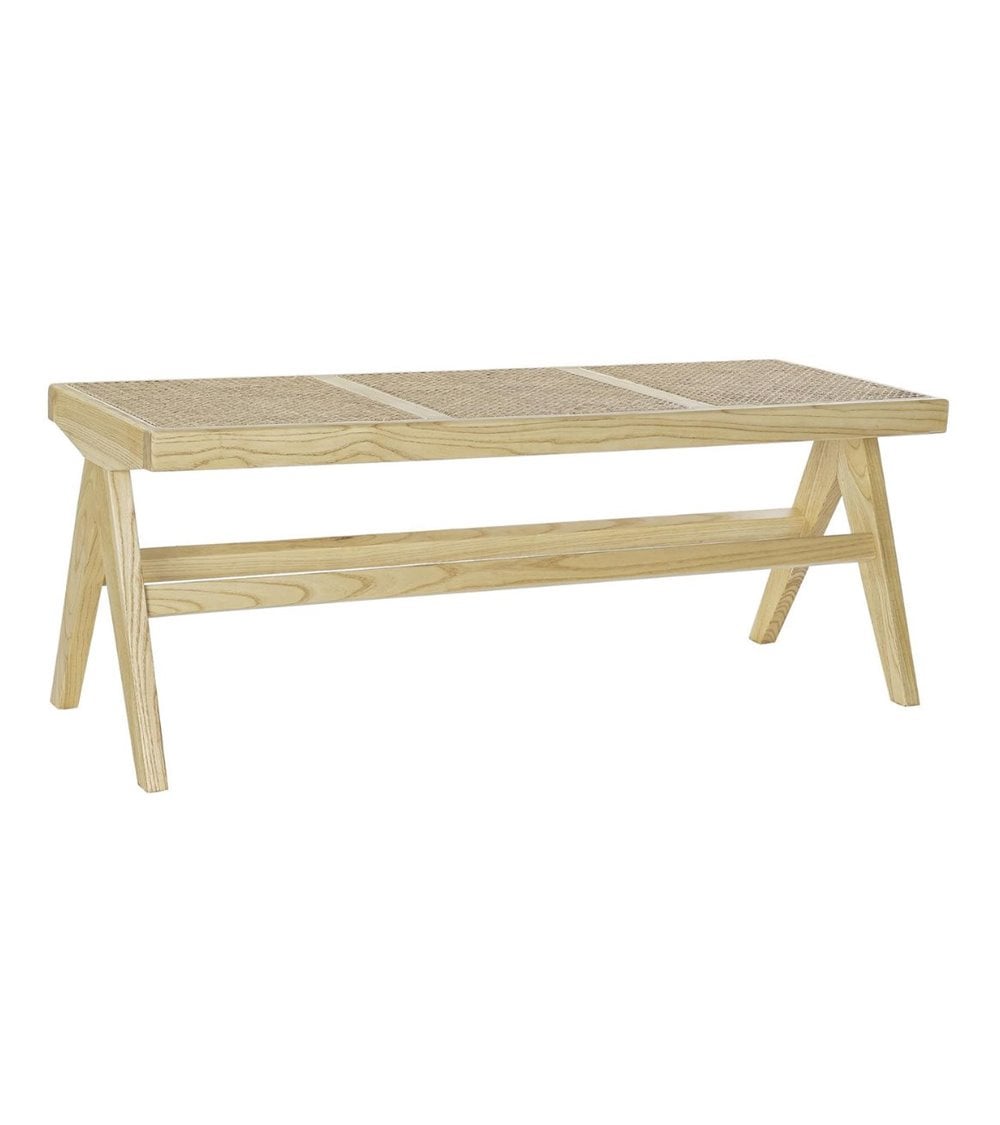 Banco Pie de Cama Olmo Ratán Natural