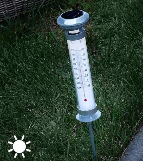 Antorcha de Luz con Termómetro para Jardín