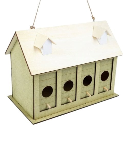 Casita para Pájaros Verde con 4 Secciones