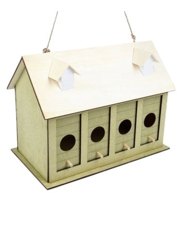 Casita para Pájaros Verde con 4 Secciones