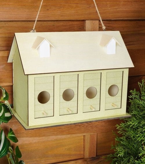 Casita para Pájaros Verde con 4 Secciones