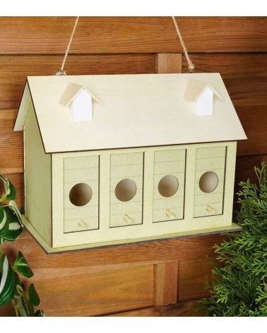 Casita para Pájaros Verde con 4 Secciones