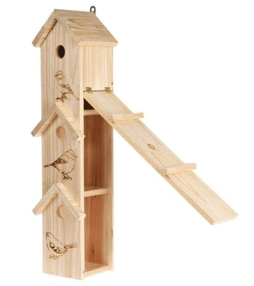 Casita de Pájaros Larga con 3 Niveles