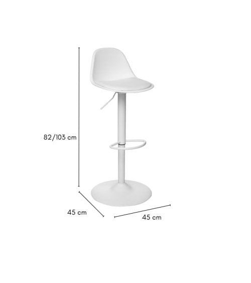 Taburete Alto Regulable de Plástico y Metal