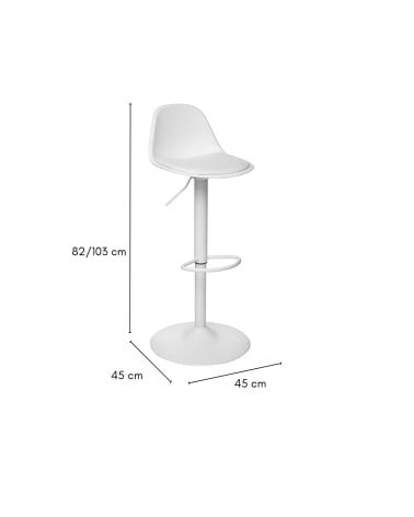 Taburete Alto Regulable de Plástico y Metal