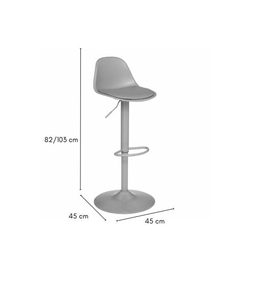 Taburete Alto Regulable de Plástico y Metal