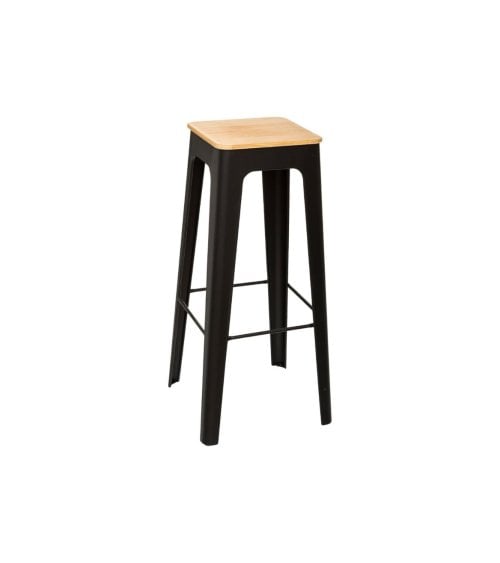 Taburete Alto sin Respaldo de Metal y Madera Loga