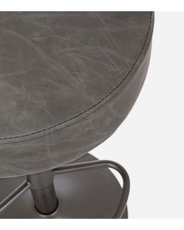 Taburete Alto sin Respaldo Regulable de Metal y Polipiel