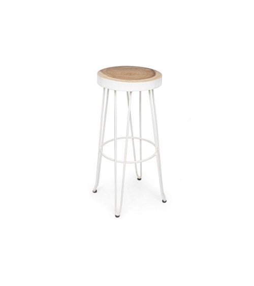 Taburete Alto de Madera y Metal Rakel