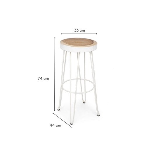 Taburete Alto de Madera y Metal Rakel