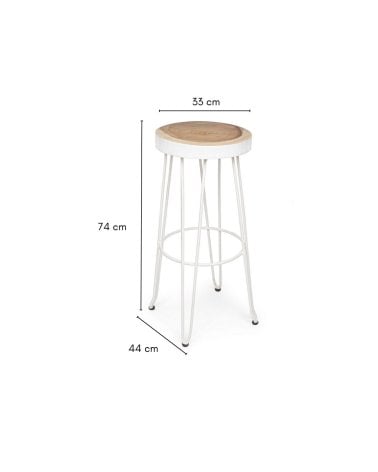 Taburete Alto de Madera y Metal Rakel