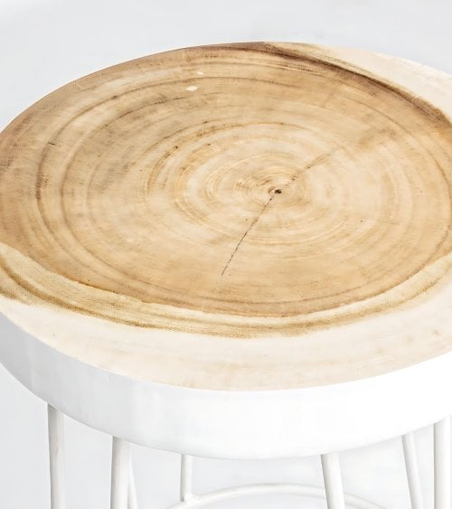 Taburete Alto de Madera y Metal Rakel