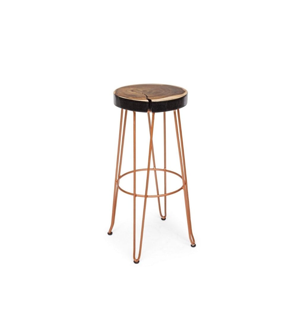 Taburete Alto de Madera y Metal Rakel