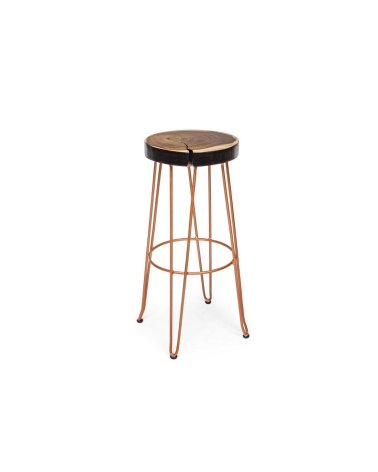 Taburete Alto de Madera y Metal Rakel
