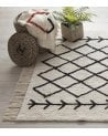 Alfombra Eddy Boho con Tejido Blanco y Negro