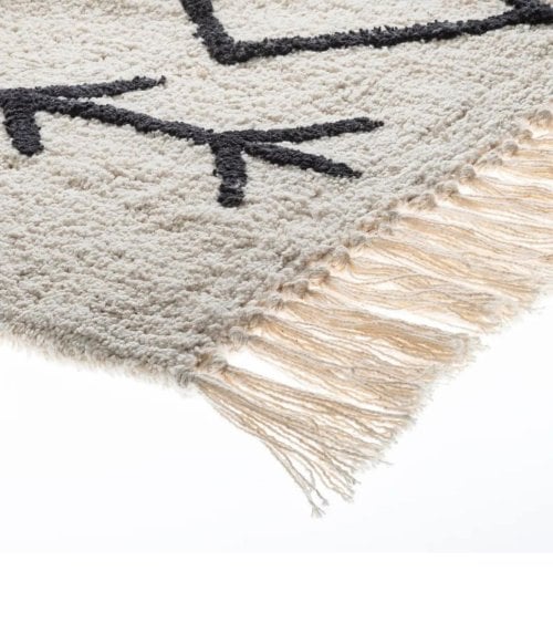 Alfombra Eddy Boho con Tejido Blanco y Negro